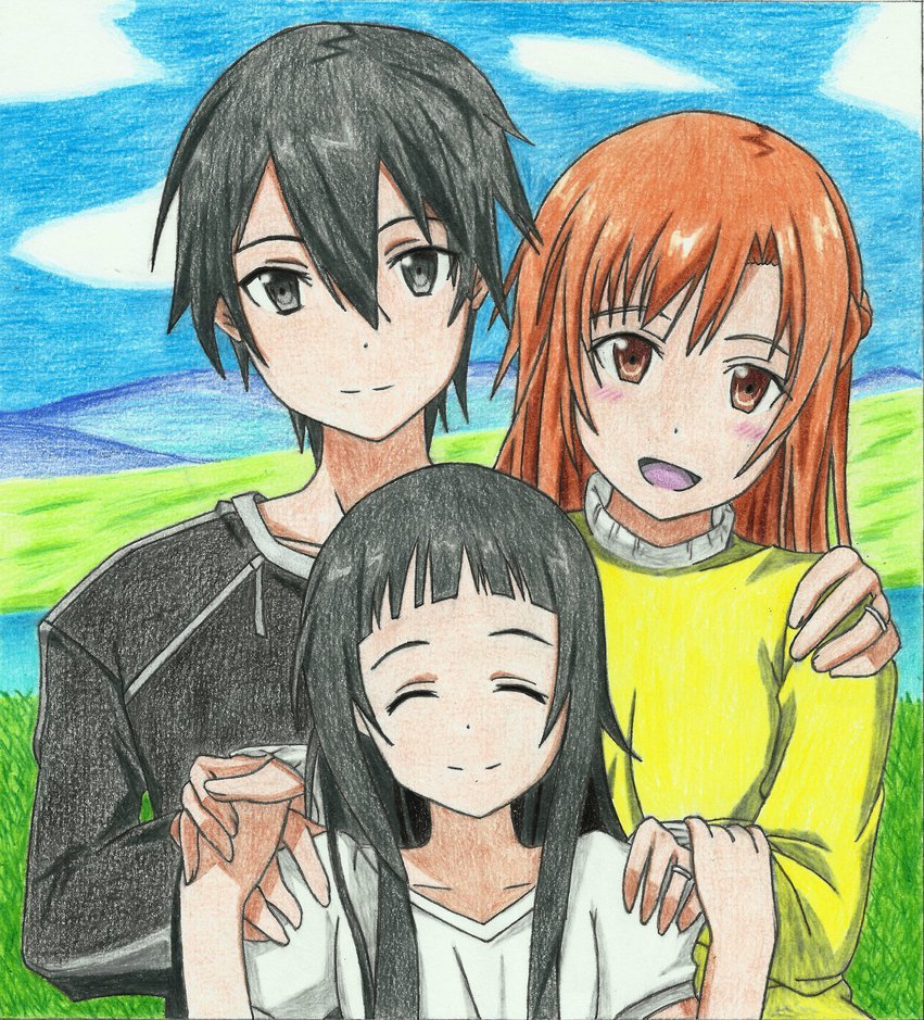 Кирито Асуна и Юи семья
