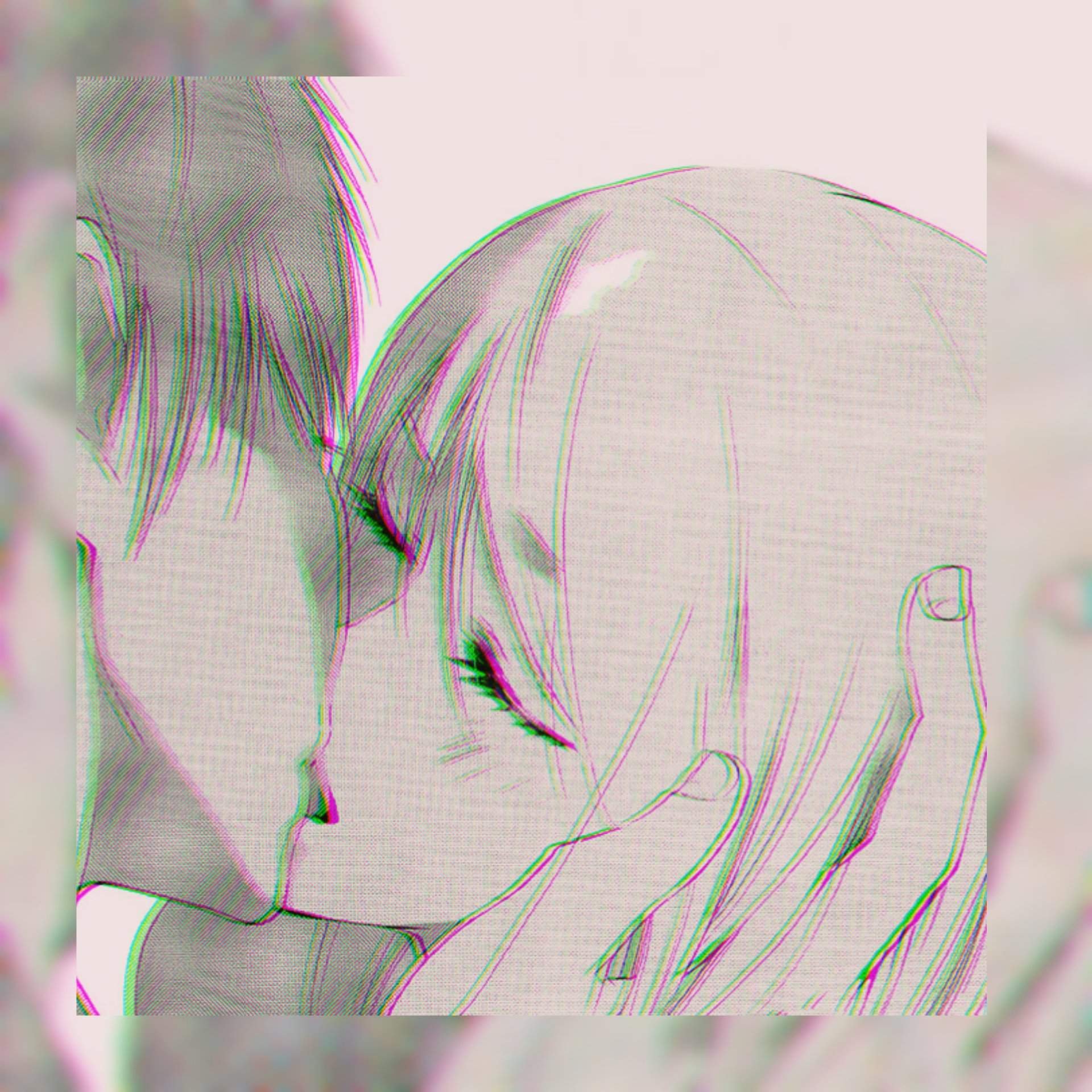 Поцелуй рисунок аниме