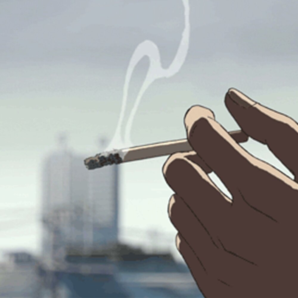 Сигарета во рту рисунки аниме