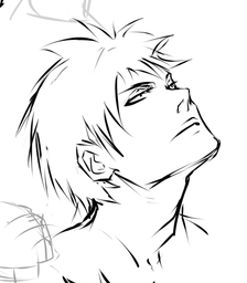 Аниме лицо парня с боку