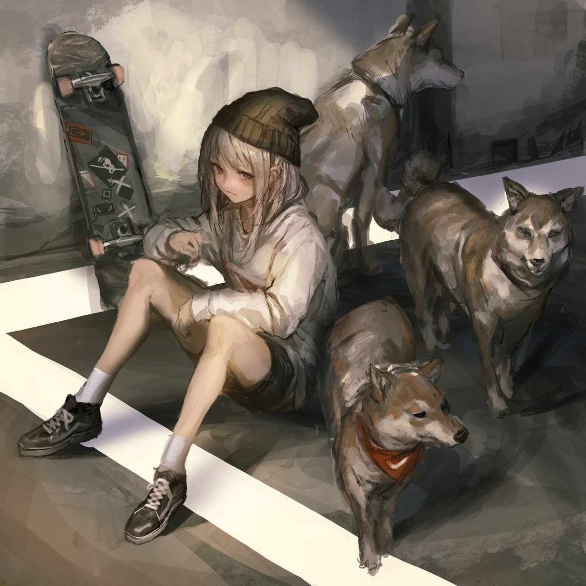 Девочка с собакой арт