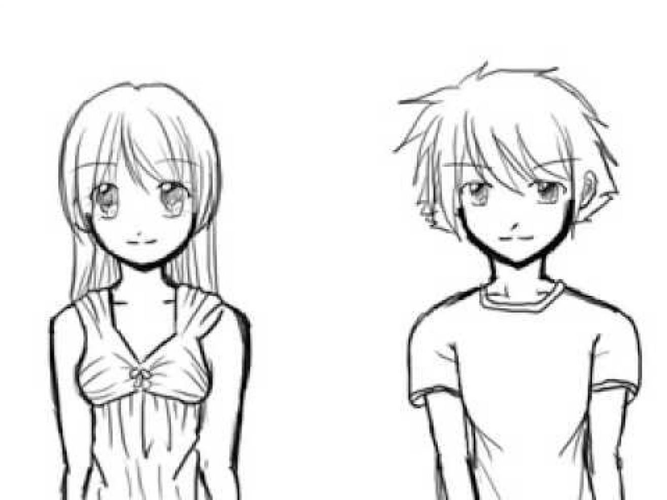 Рисунки людей карандашом аниме