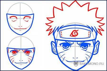 Рисунки поэтапно аниме Наруто для начинающих