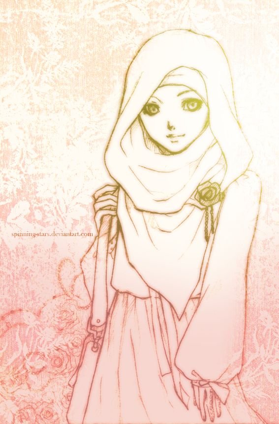 Рисунки для срисовки девушки в хиджабе