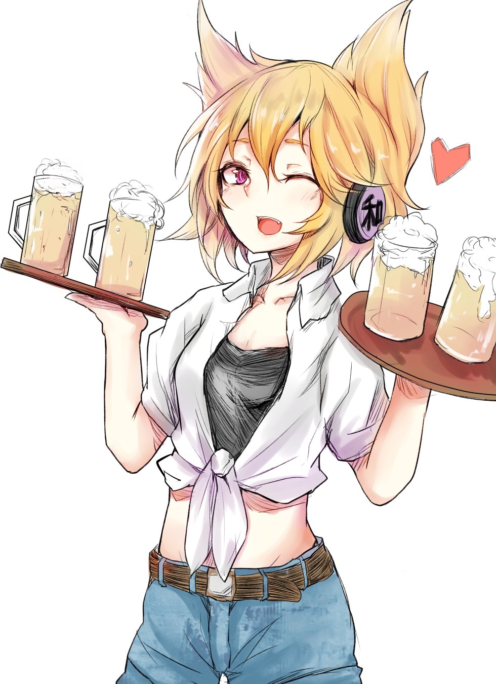Аниме девочка с пивом