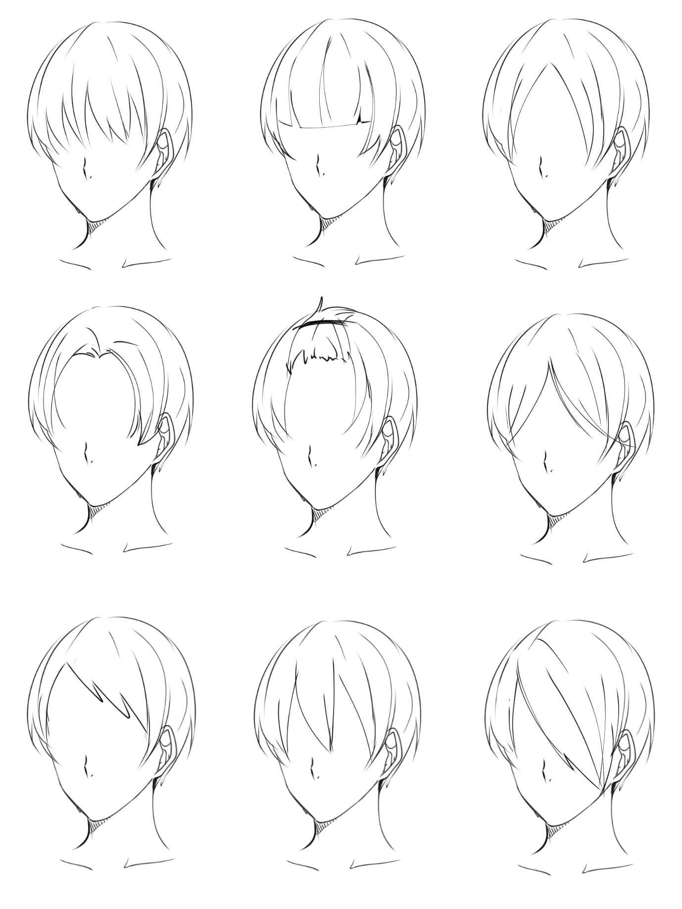 Волосы для рисования аниме парней