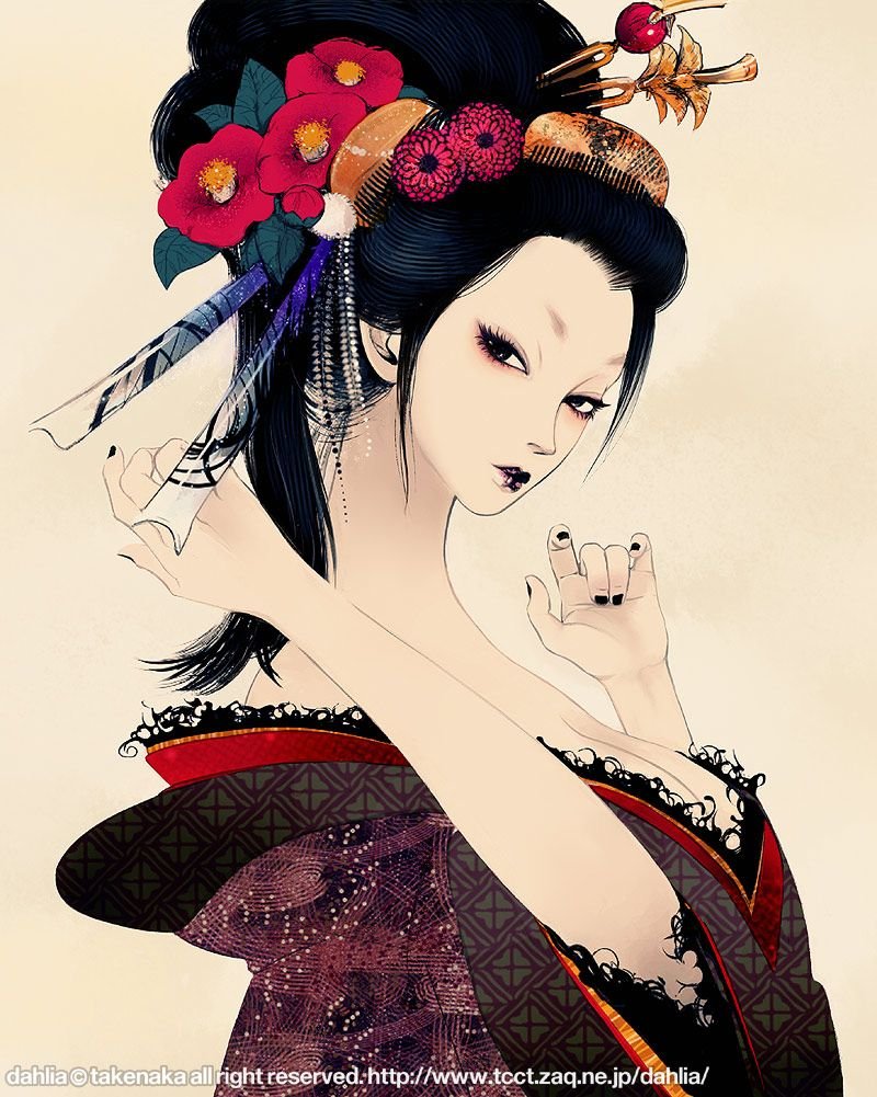 Японская живопись гейши Geisha Art гейша иллюстрация Japanese Art