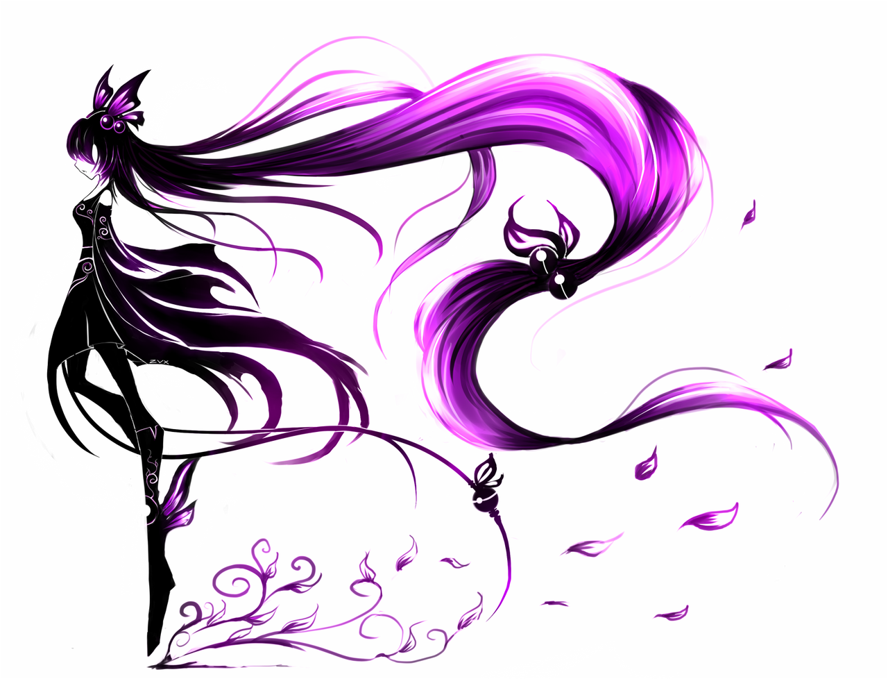 Черный фиолетовые рисунки. ZEPHYRAVIRGOX аниме. Аниме узоры. Кицунэ с фиолетовыми волосами. Фиолетовые узоры.
