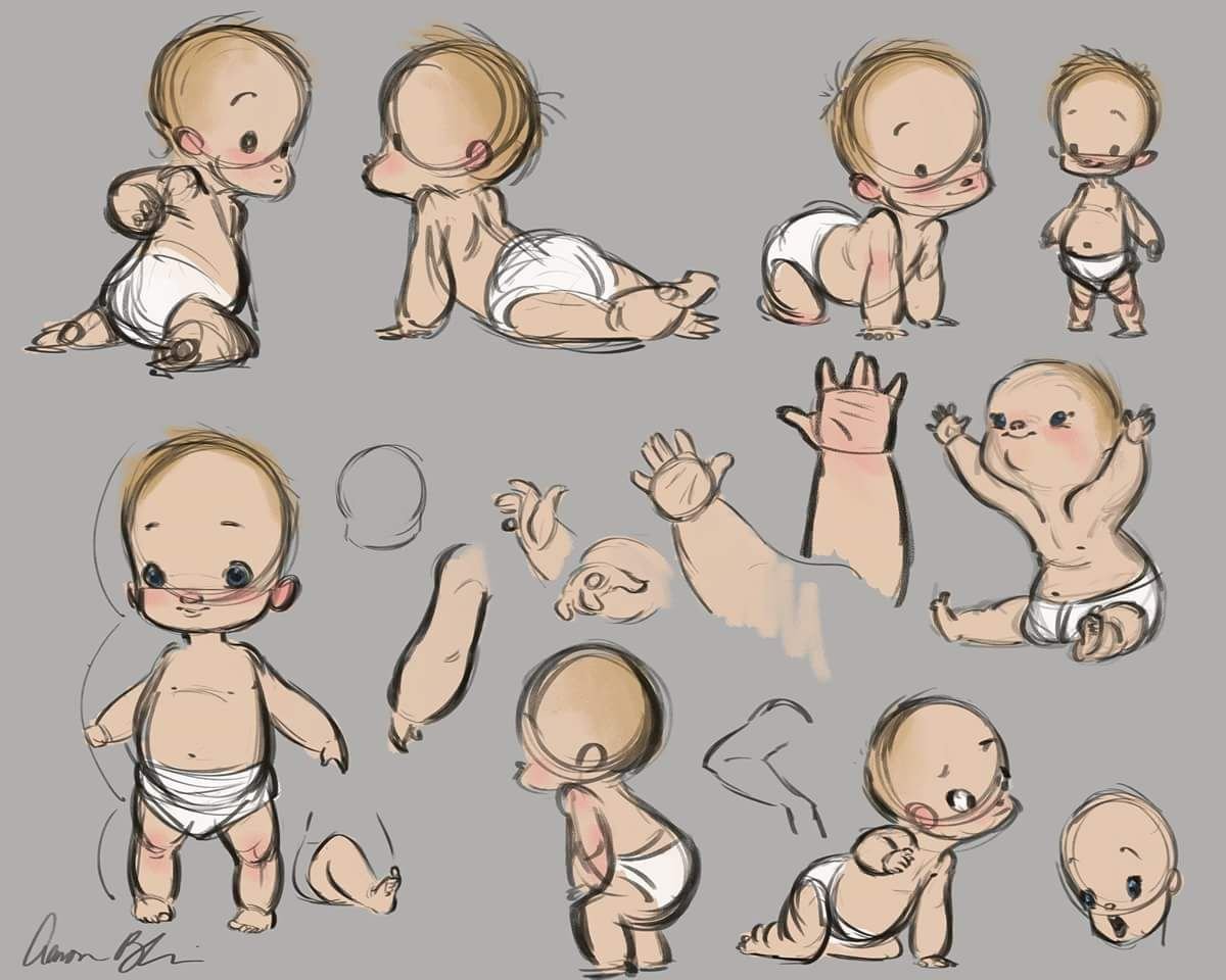Позы для рисования младенцев