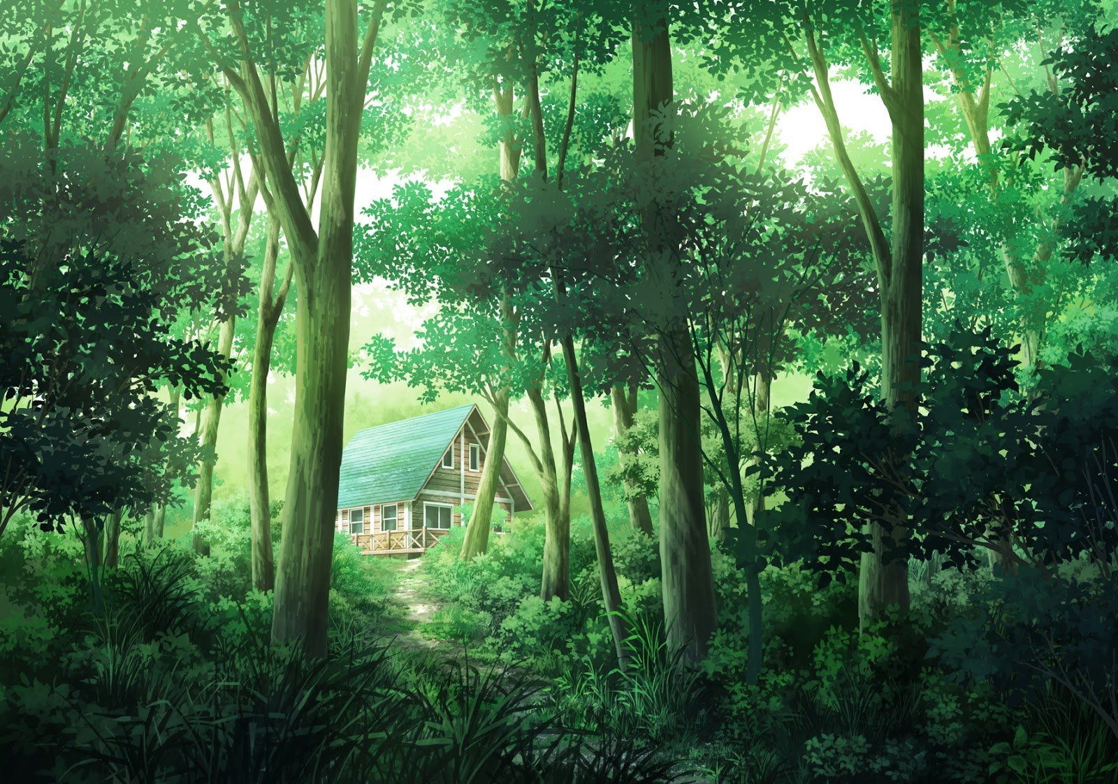 Зелёненький лес аниме