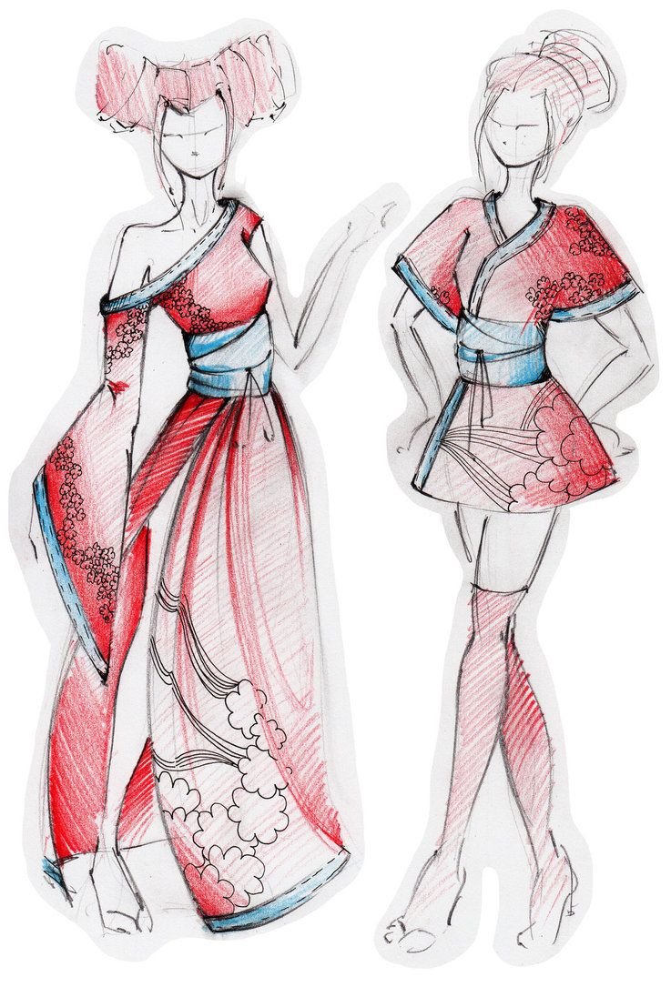 Одежда для срисовки аниме кимоно