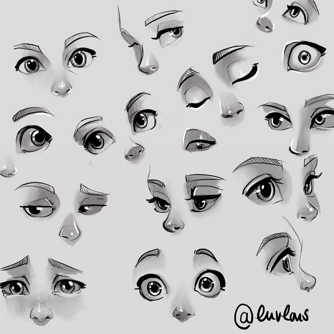 Глаза в разных стилях карандашом