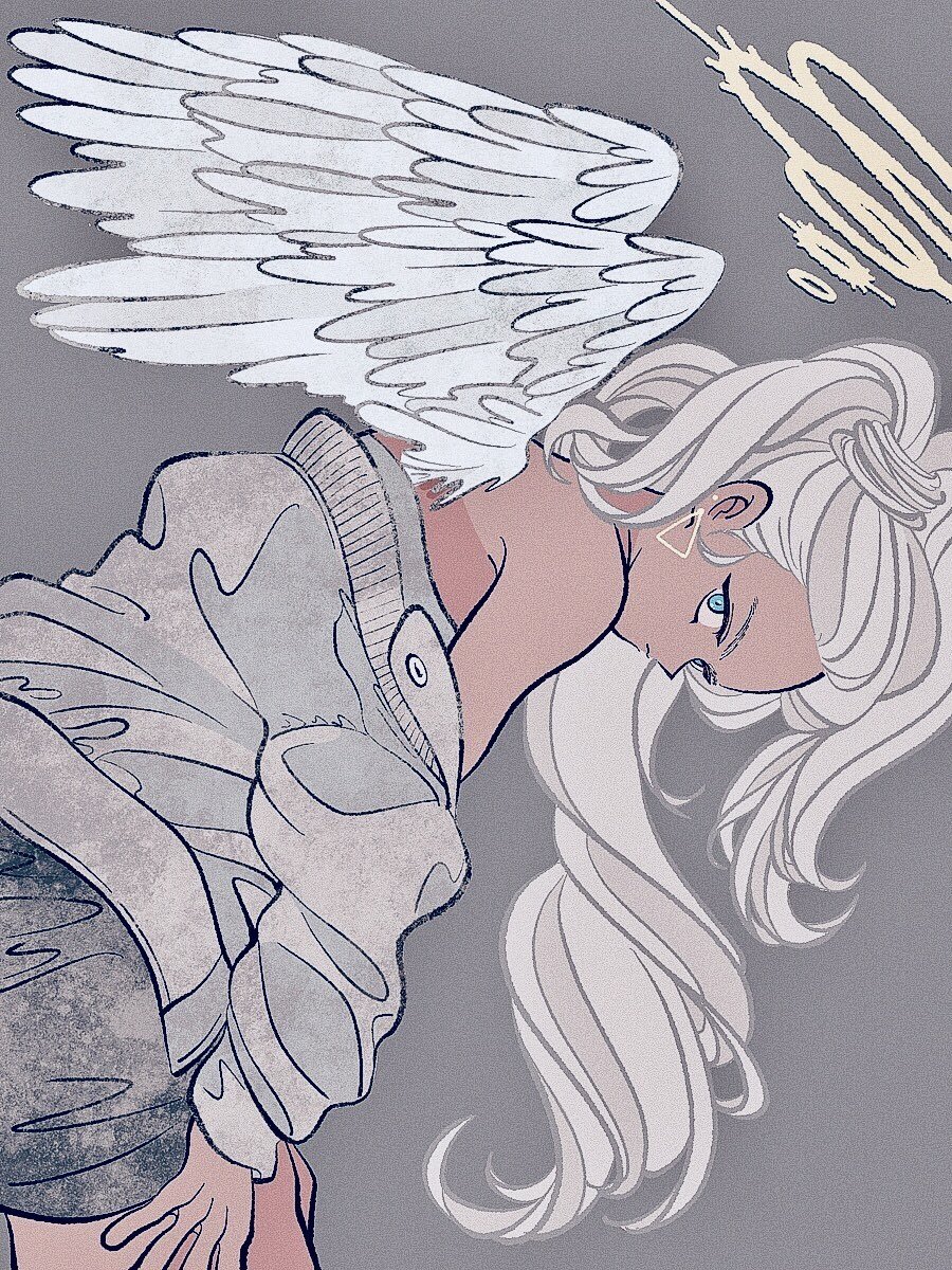 Девушка ангел рисунок