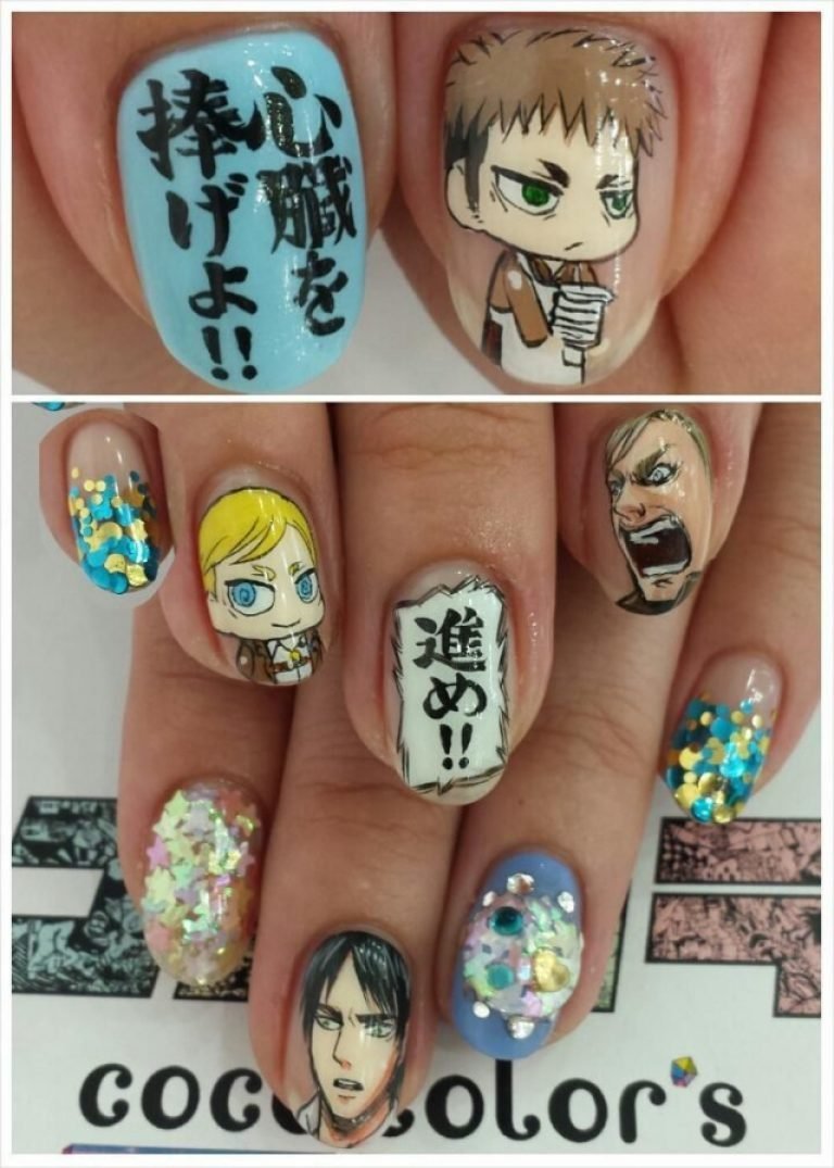 Рисунки на ногтях аниме