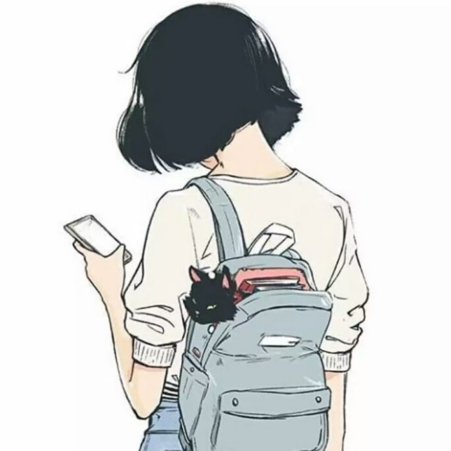 Аниме девочка с рюкзаком