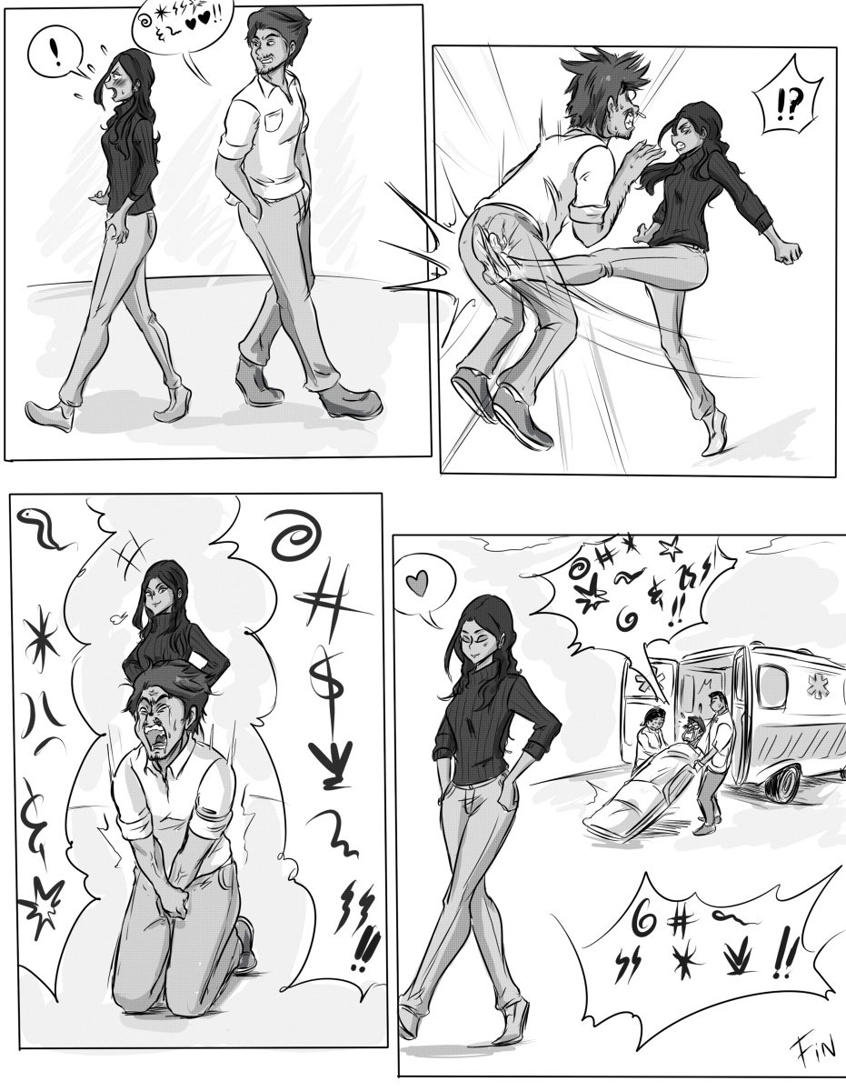 Comic ballbusting