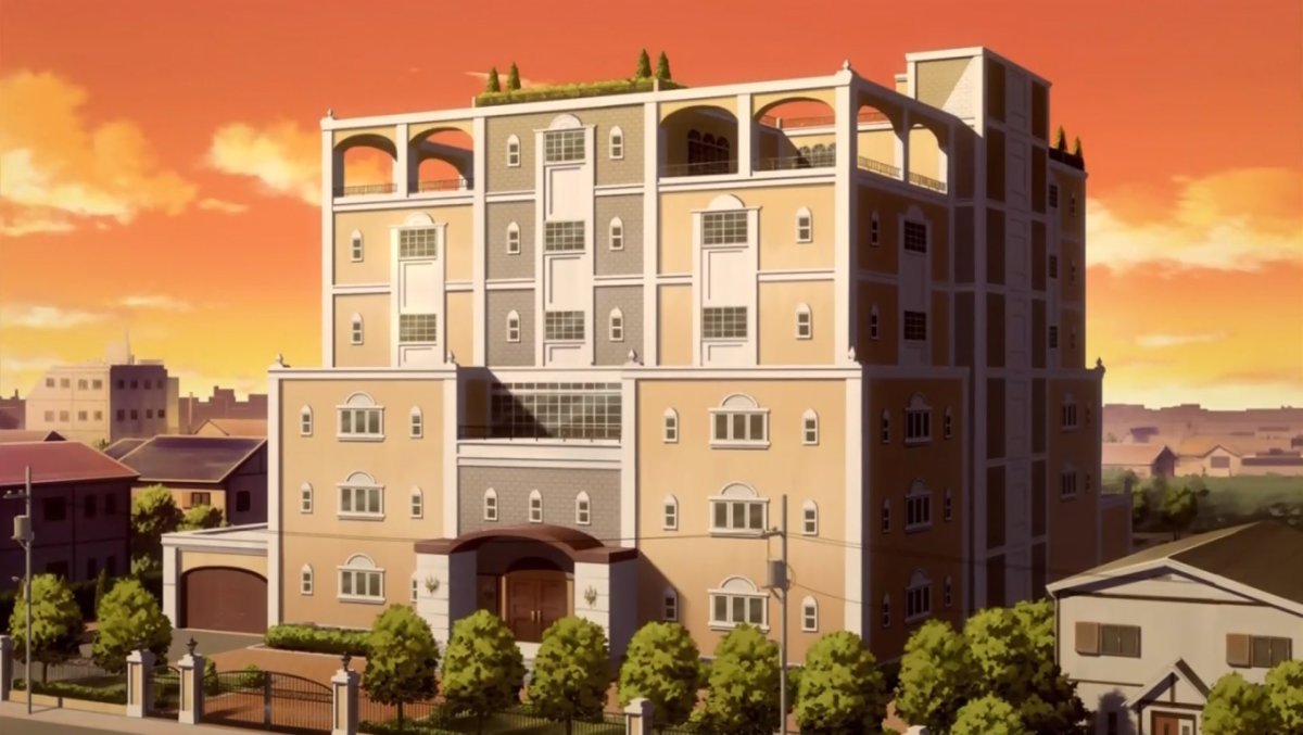Многоэтажный дом из аниме