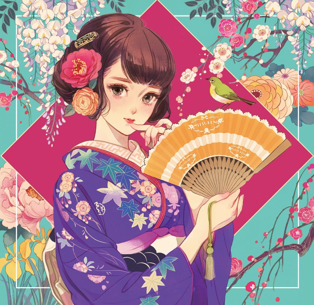 Японки в кимоно рисунки