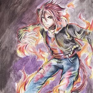 Пожарный аниме рисунок