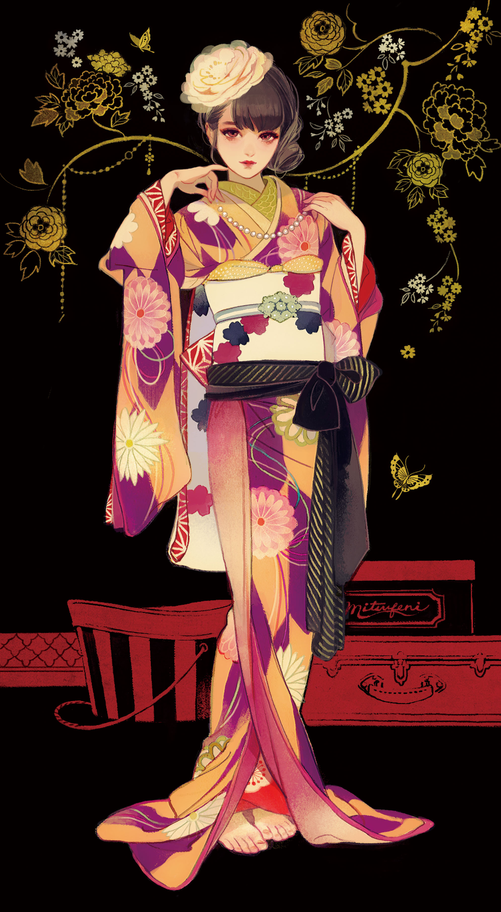 Японки в кимоно рисунки