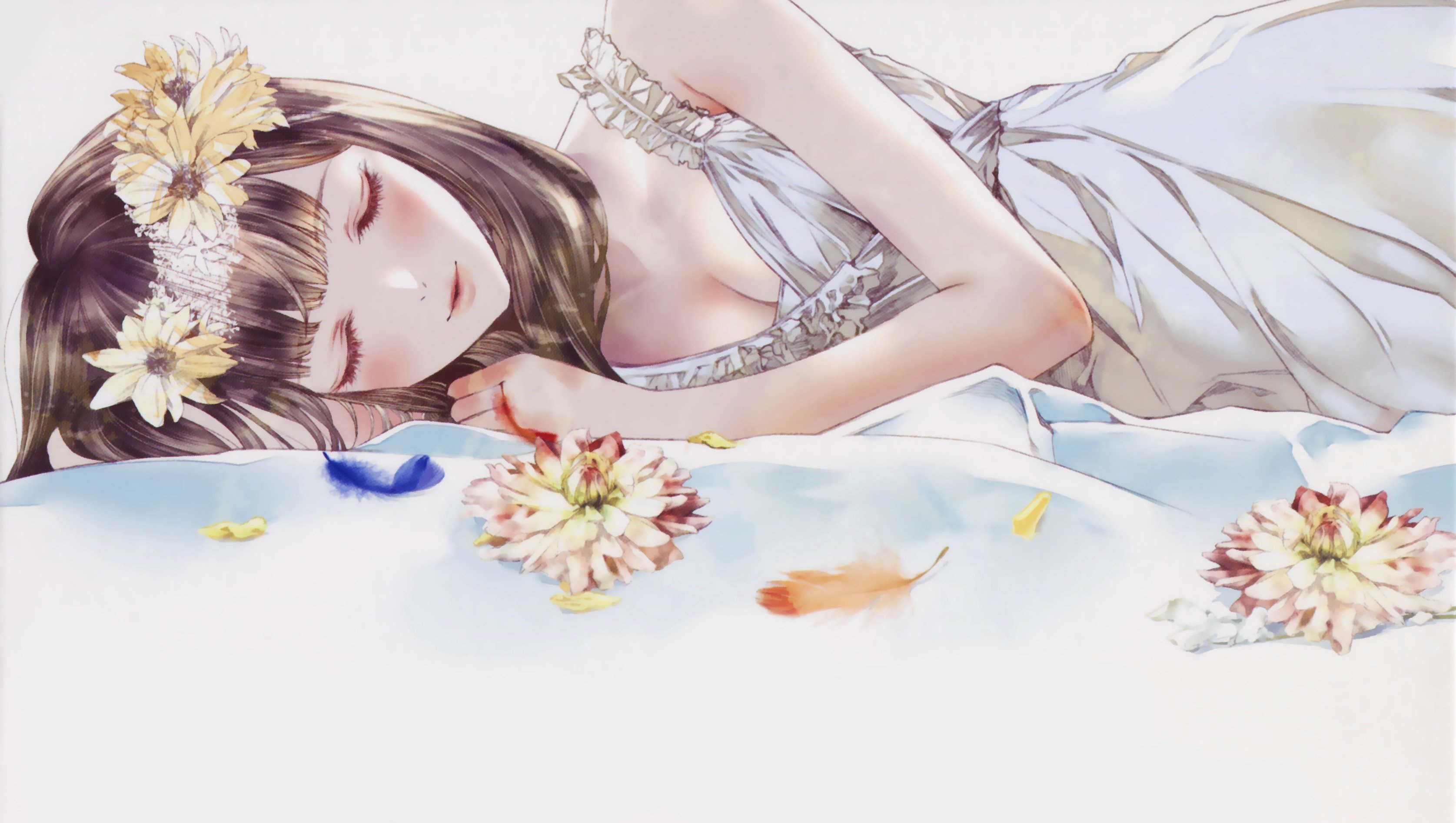 Спящая девушка арт