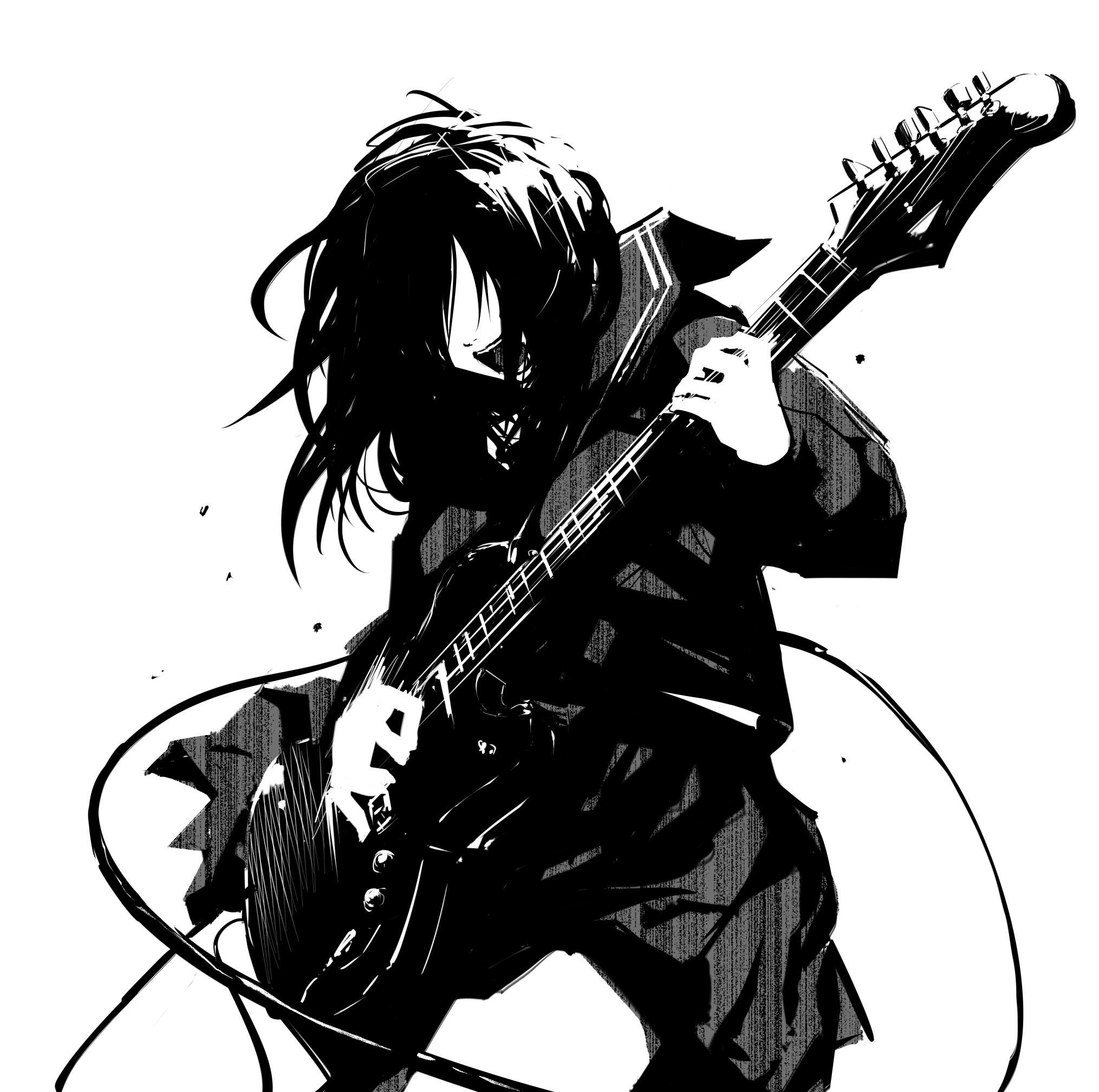 Гитарист Блэк метал аниме