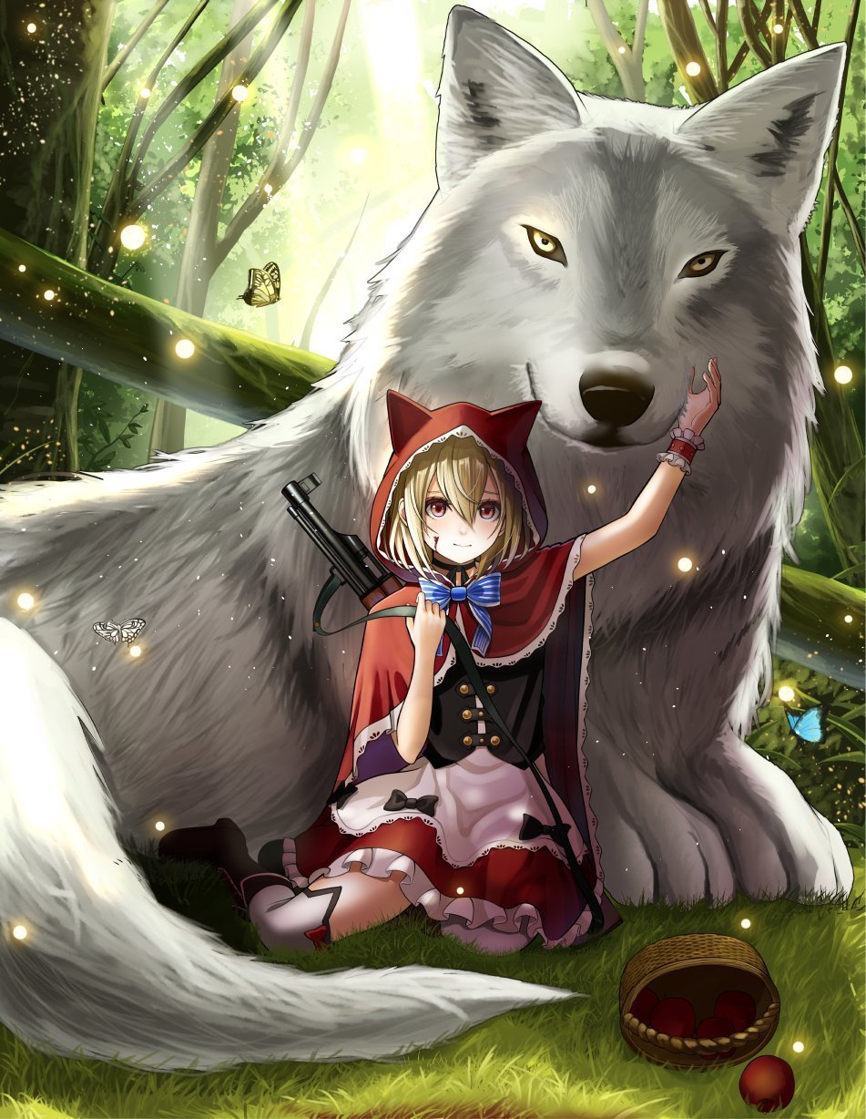 Красная шапочка и серый волк аниме