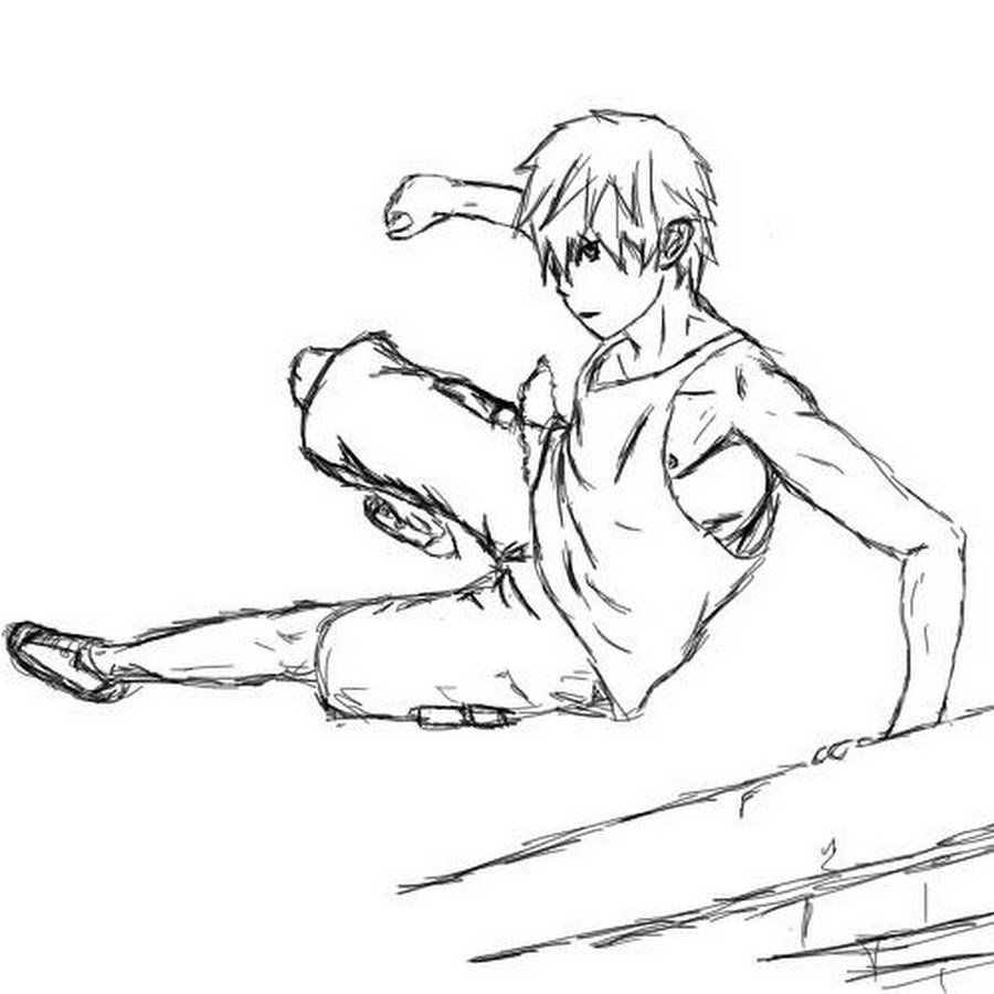 Убегающий человек рисунки аниме