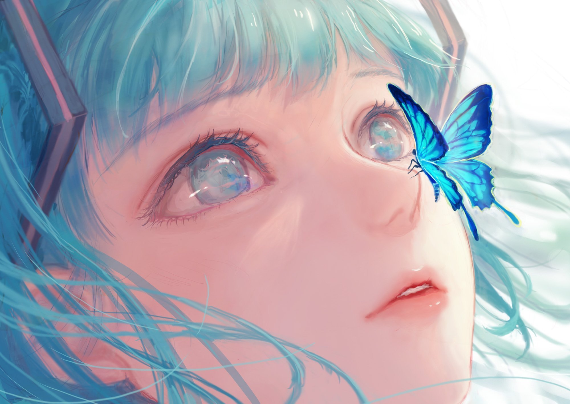 Голубые бабочки аниме