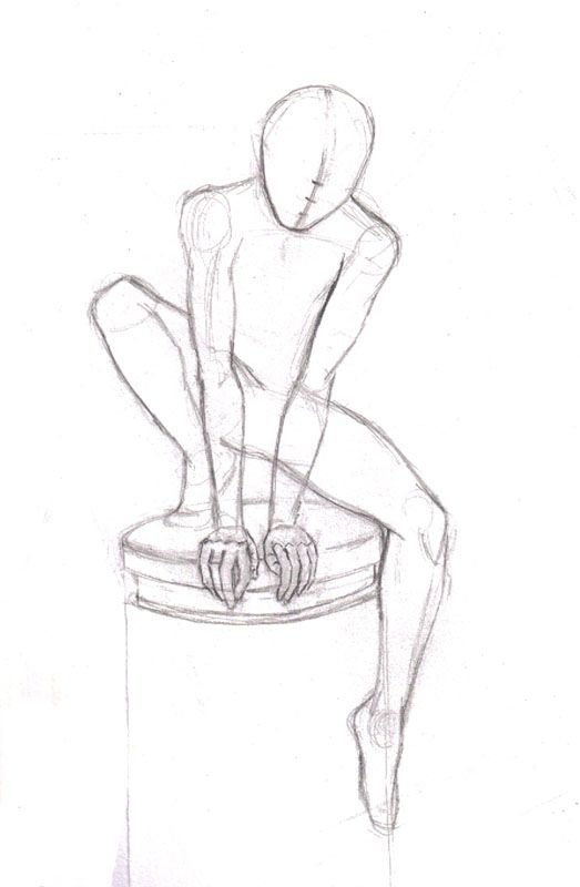 Как рисовать человека сидя