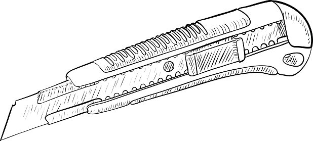 Канцелярский нож рисунок