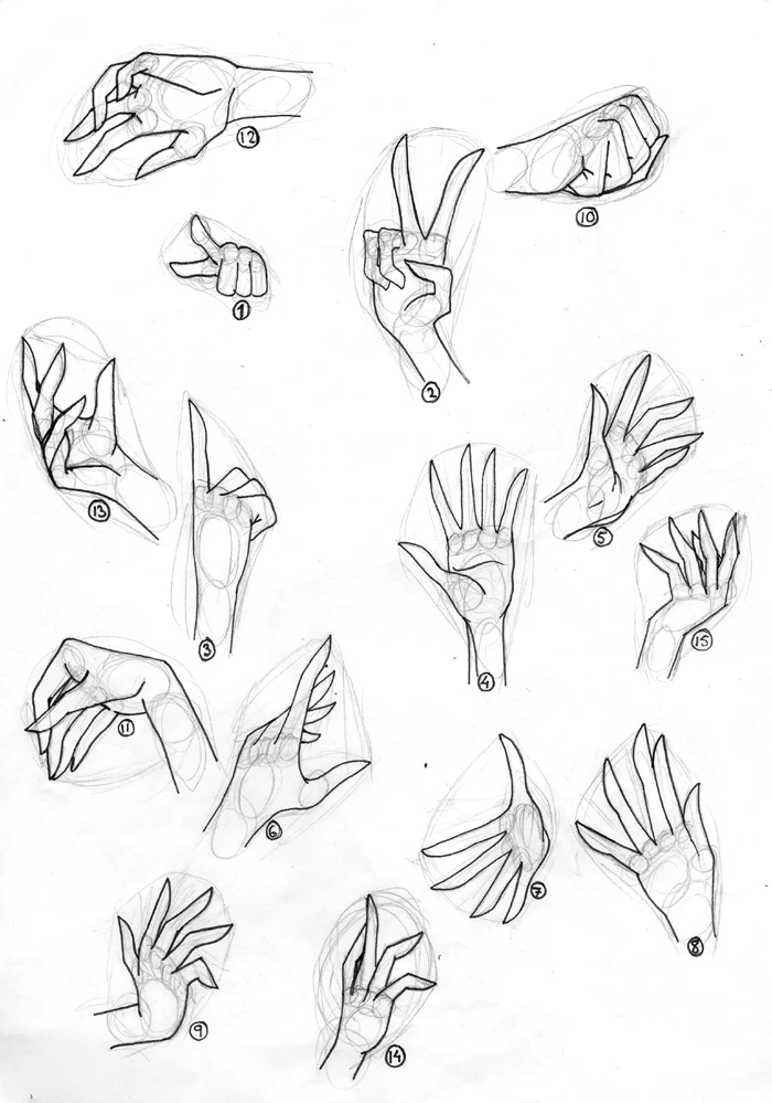 Как рисовать руки боком