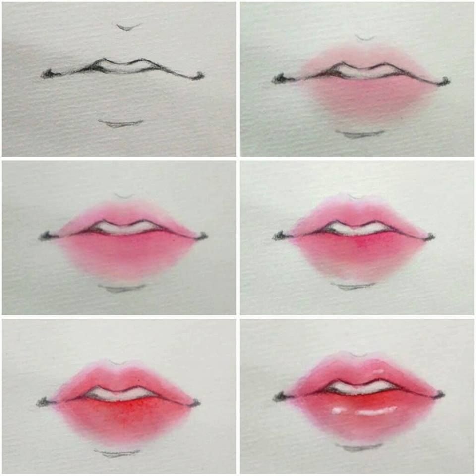 Красивые нарисованные губы