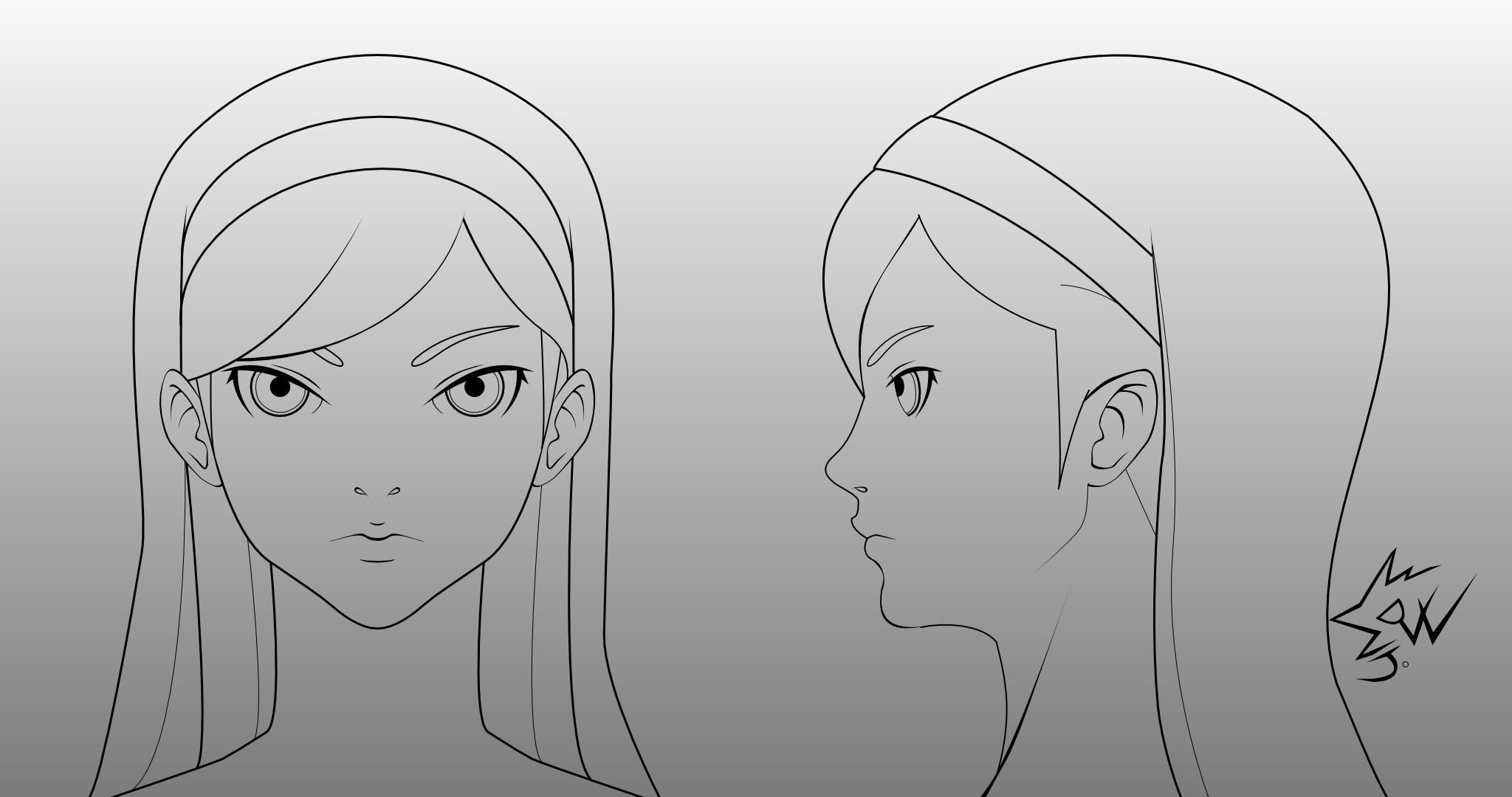 Рисование аниме персонажей в профиль