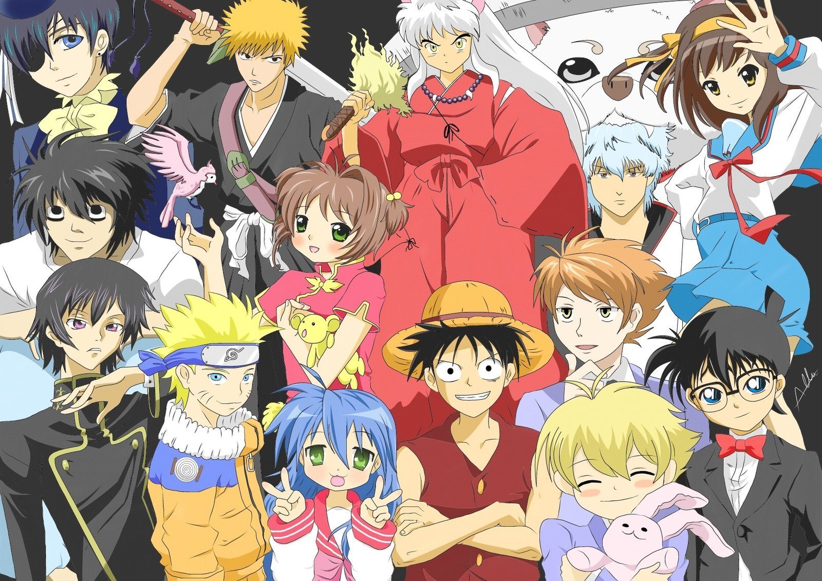 Персонажи из известных аниме