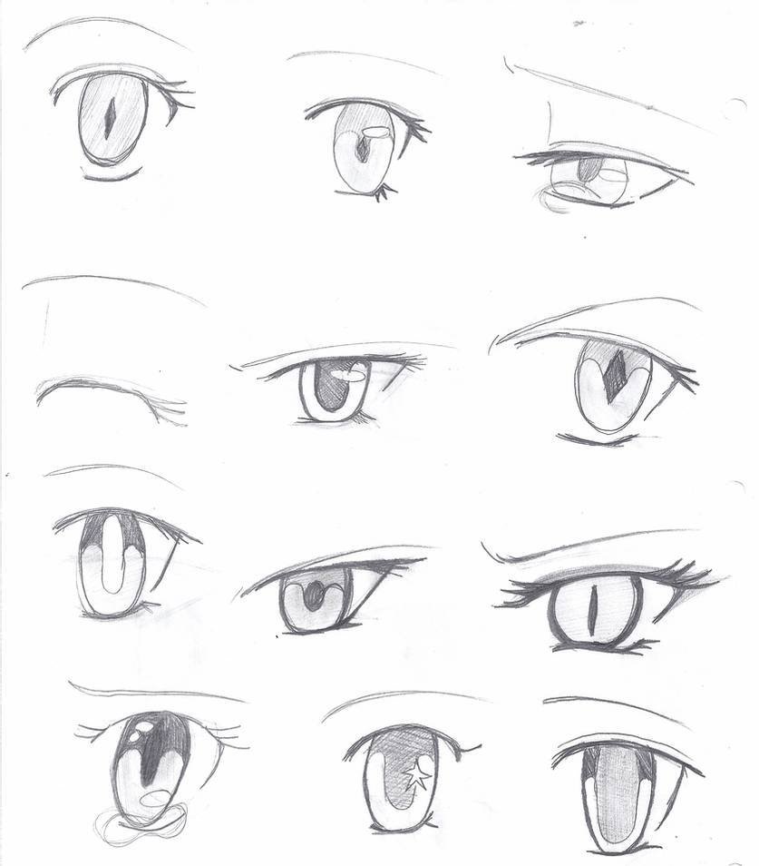 Аниме глаза карандашом