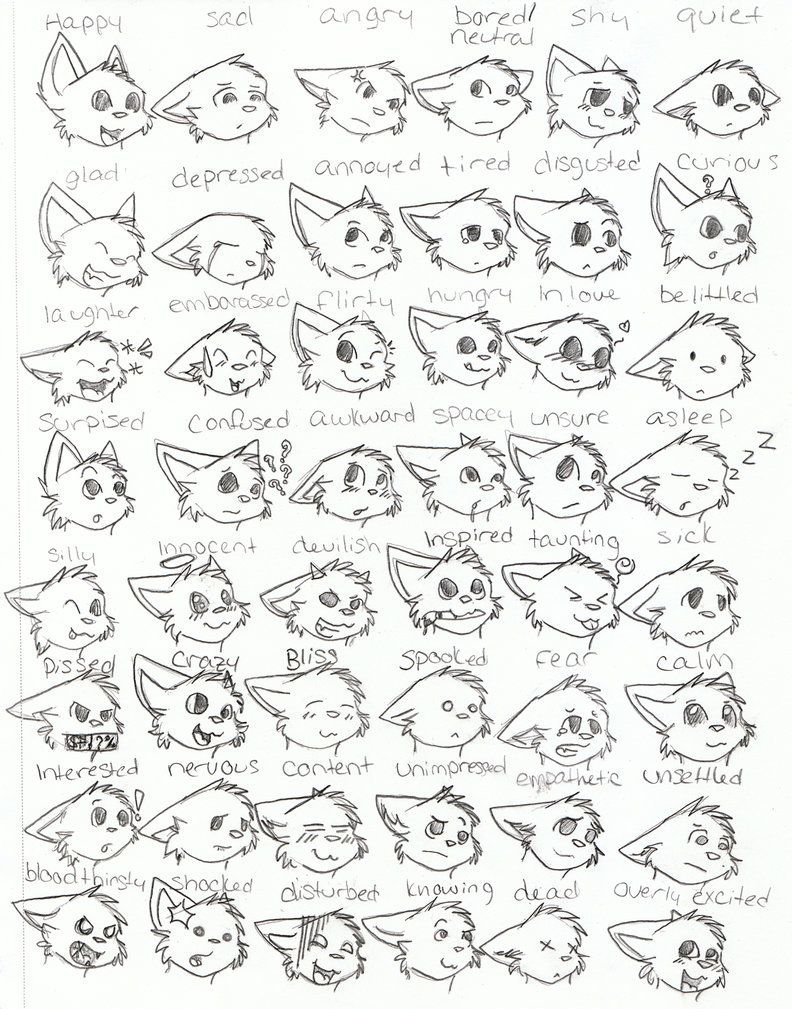 Мимика котов для рисования