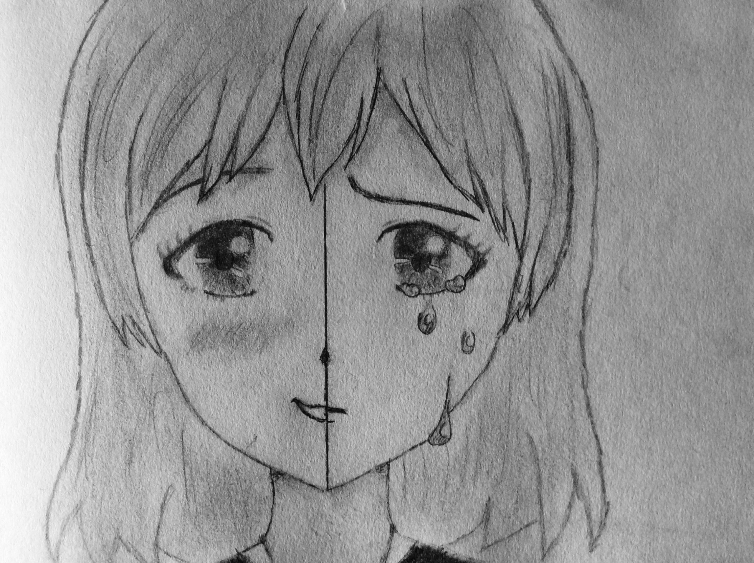 Рисунки для срисовки лёгкие аниме грустные
