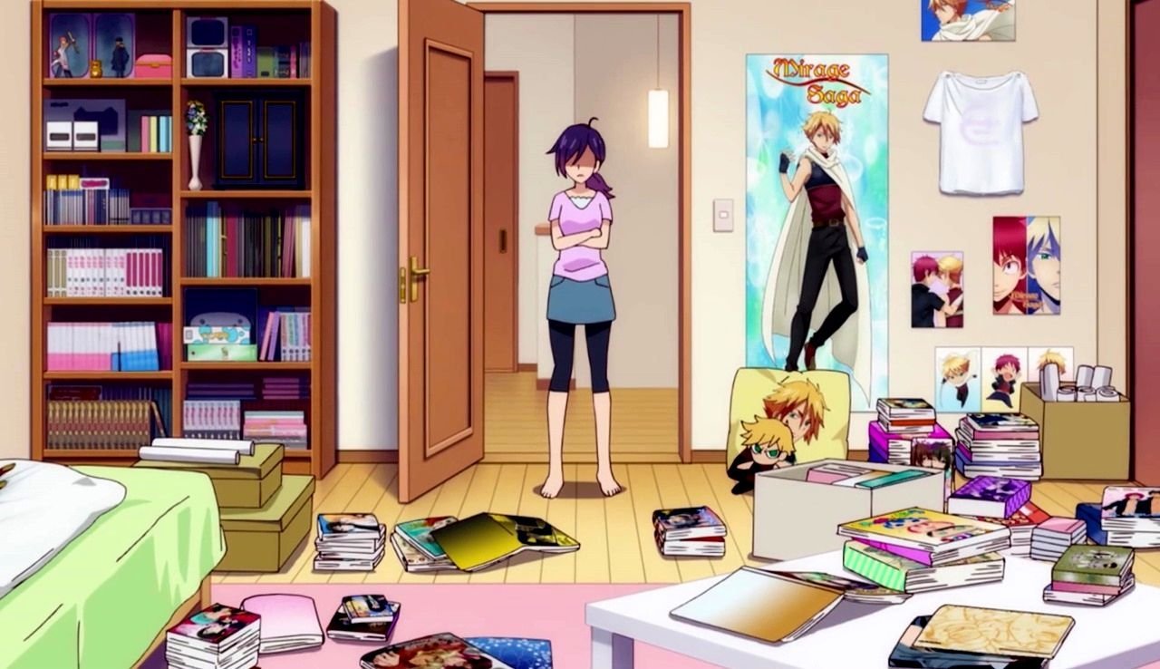 Книжная комната для подростка с аниме
