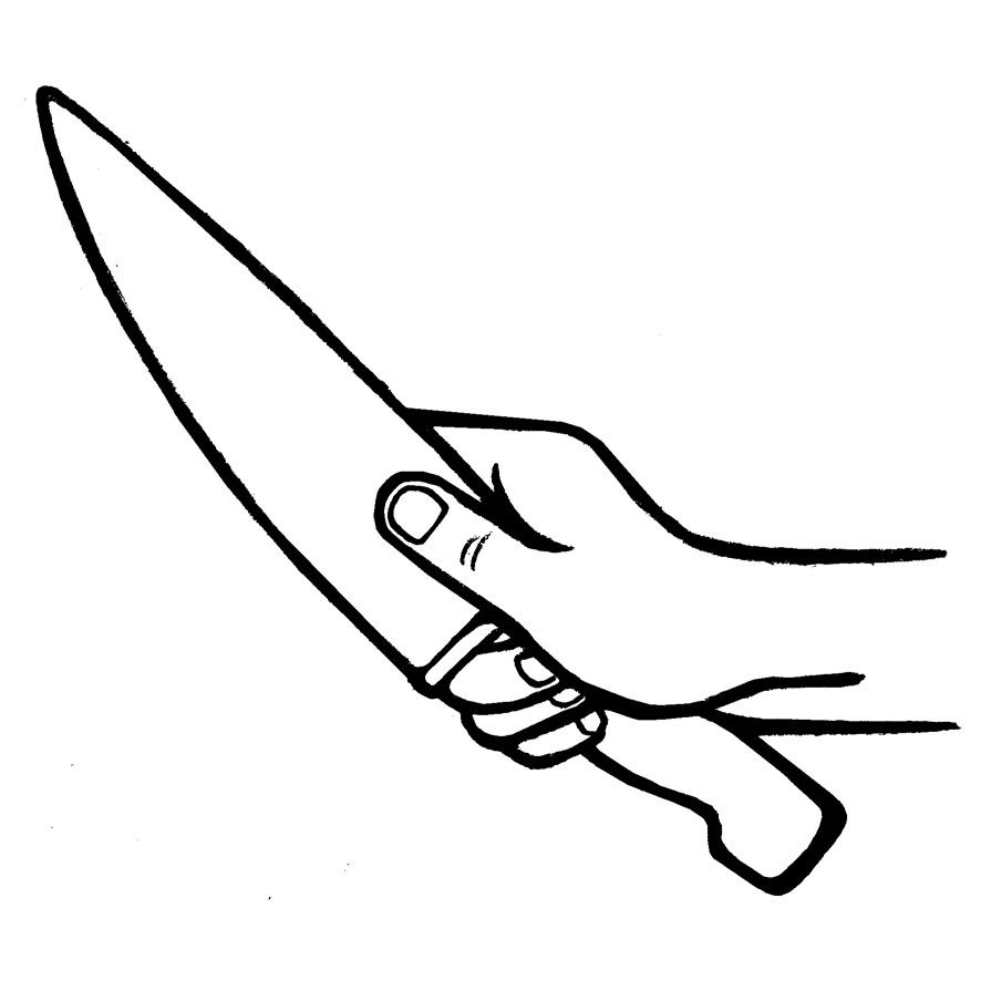 Рука с ножом скетч
