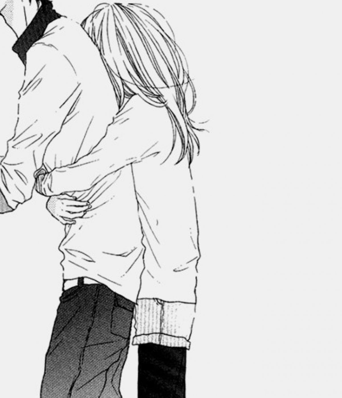 Рисунок парня и девушки — целуются, обнимаются, держатся за руки, аниме