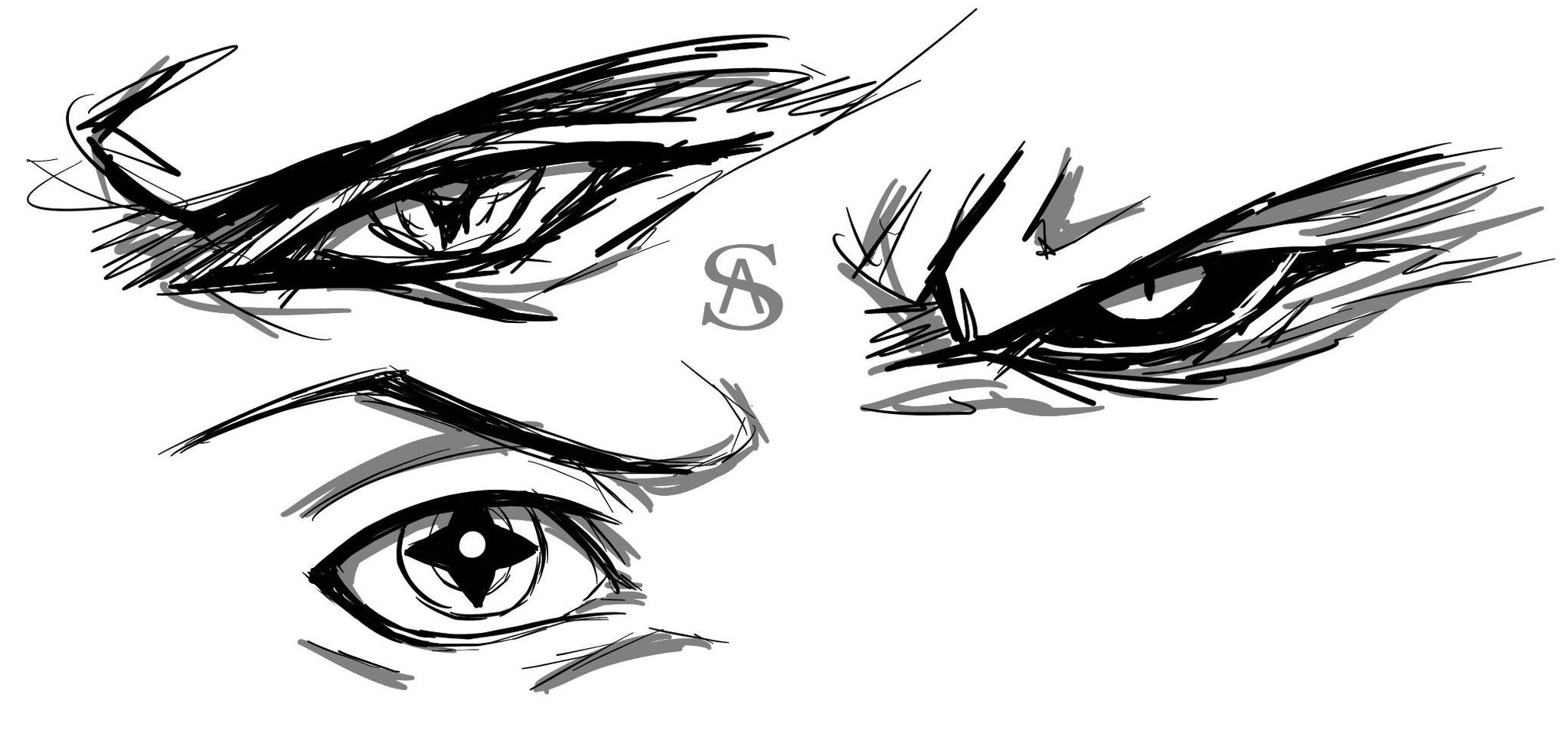 Аниме глаза мужские карандашом