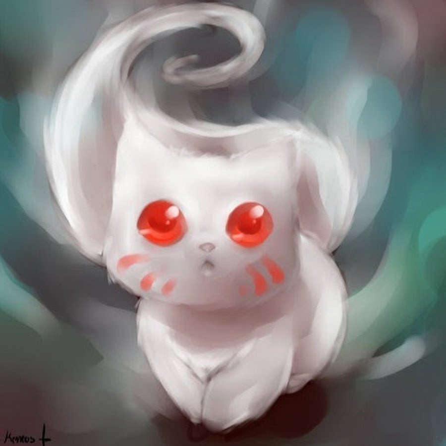 Белая кошка арт