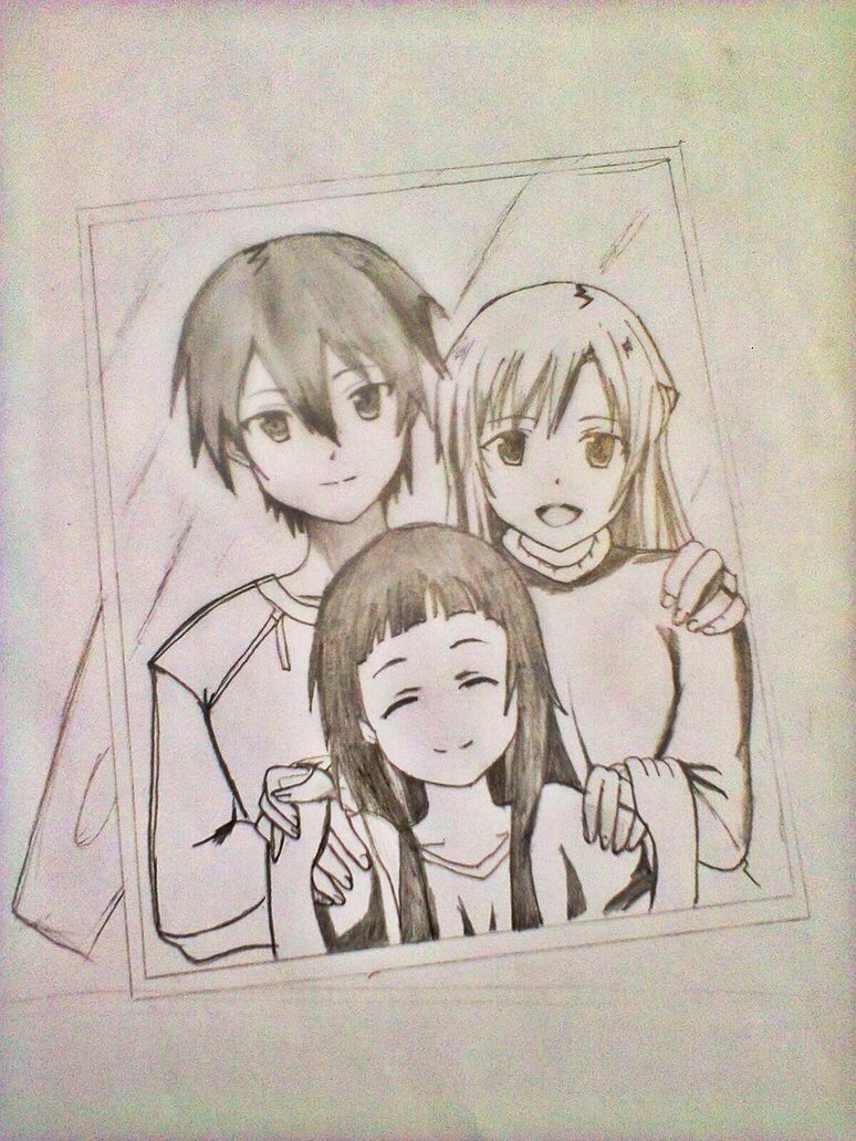Семья рисунок аниме