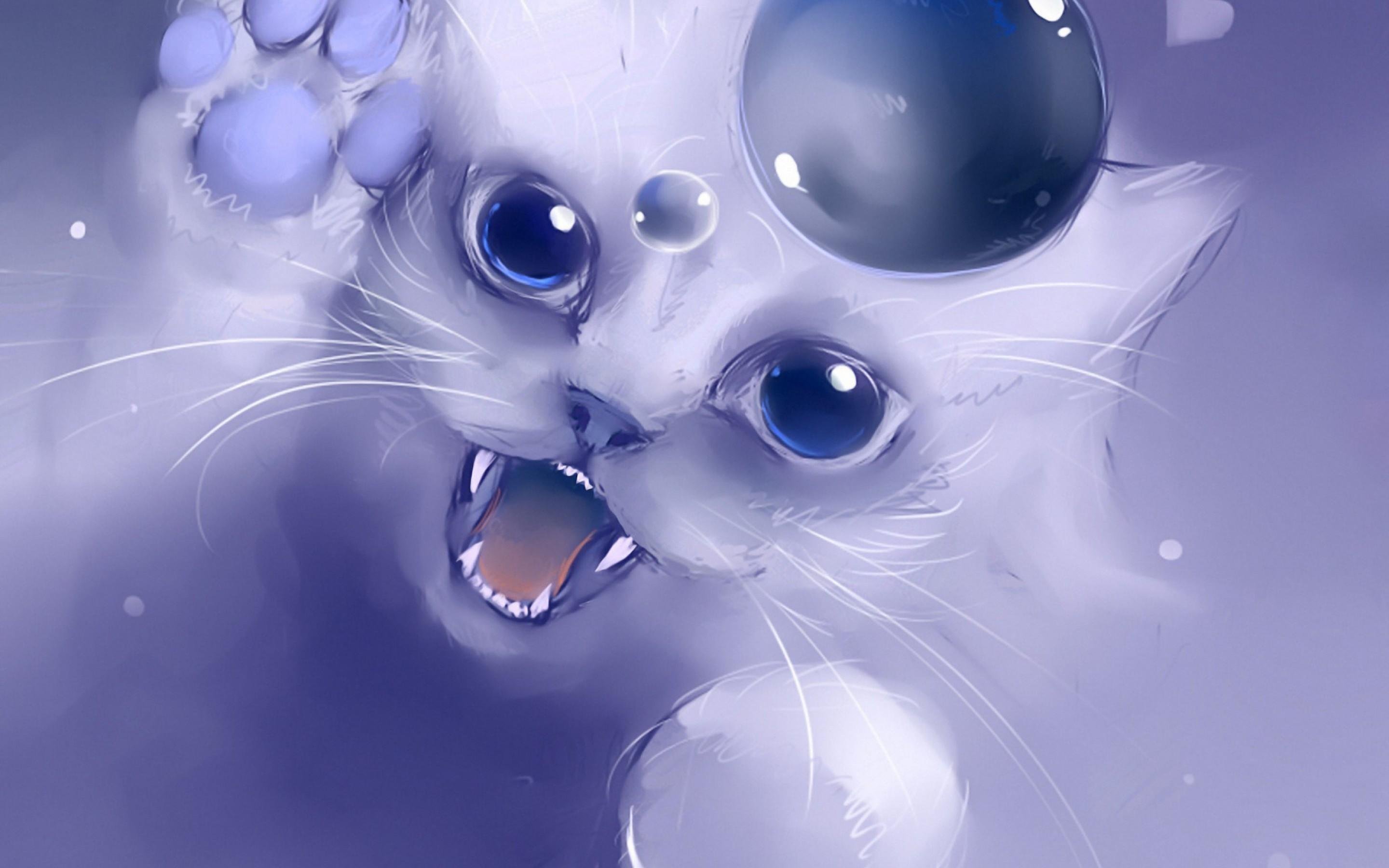 Красивые рисунки кошек аниме