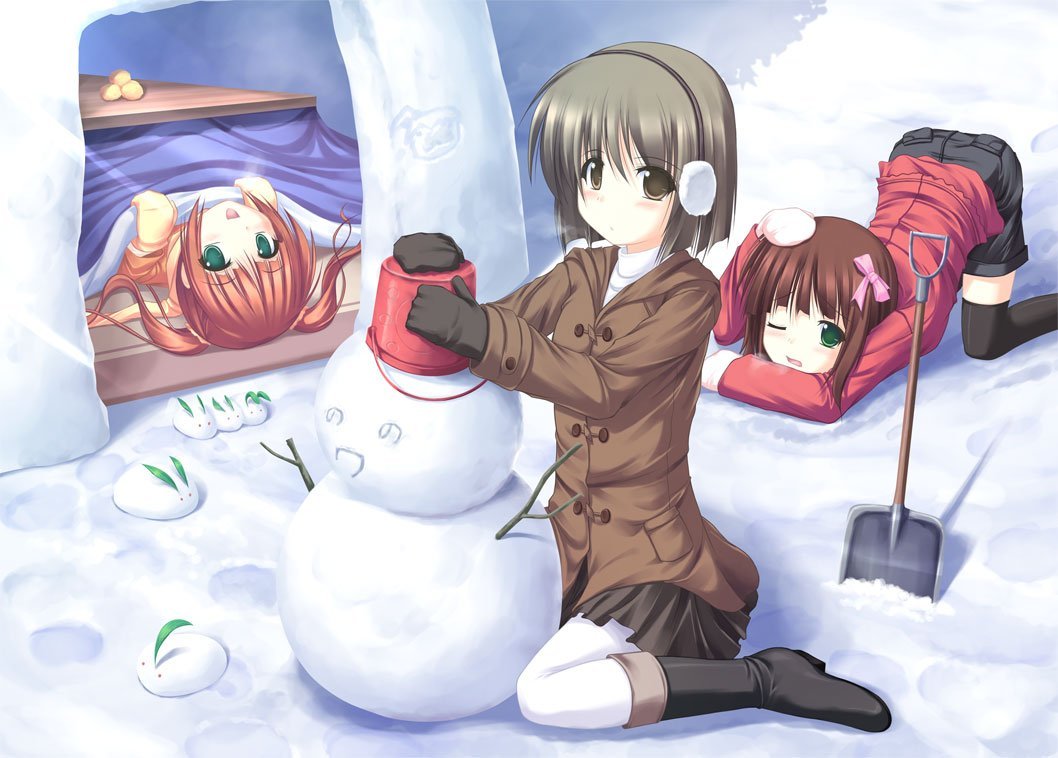 Снеговик арты аниме