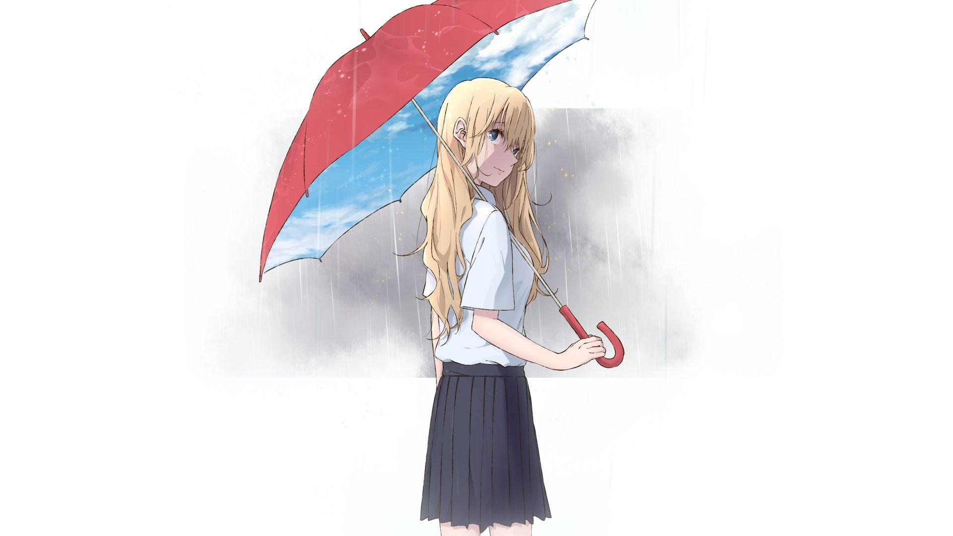 Девочка аниме дождь