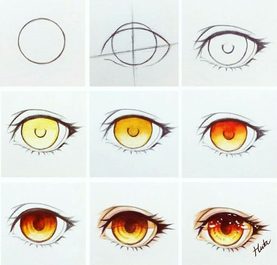 Туториалы по рисованию аниме глаз