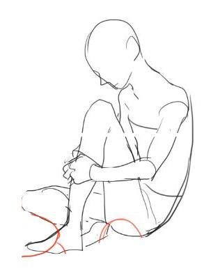 Сидящий человек сбоку референсы