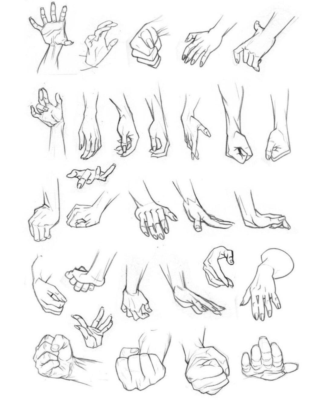 Рисование рук в разных положениях